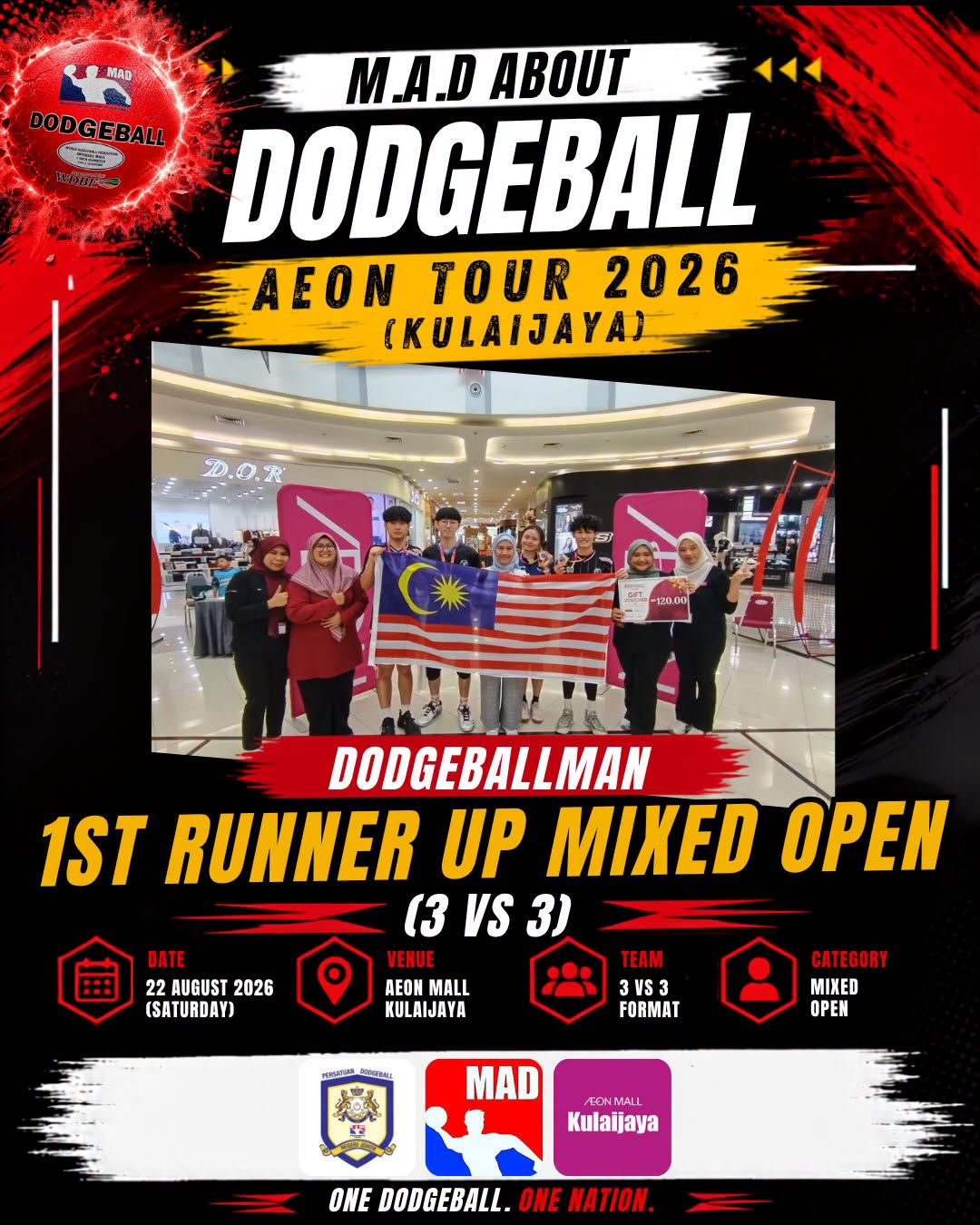 AEON Tour 2026 Kulaijaya Mixed Coed Open 3v3 – 1st Runner Up: Dodgeballman