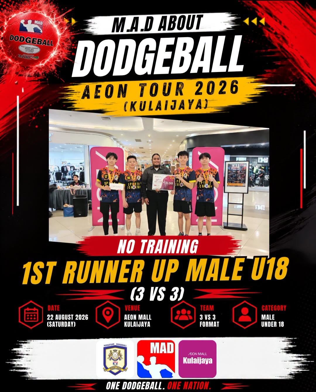 M.A.D About Dodgeball AEON Tour 2026 Kulaijaya – Under 18 winners photo 2