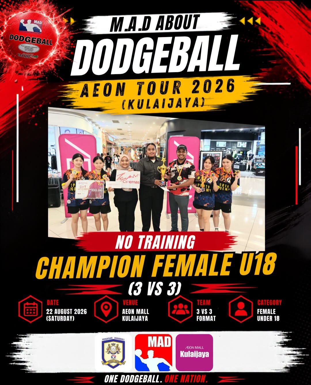 M.A.D About Dodgeball AEON Tour 2026 Kulaijaya – Under 18 winners photo 5
