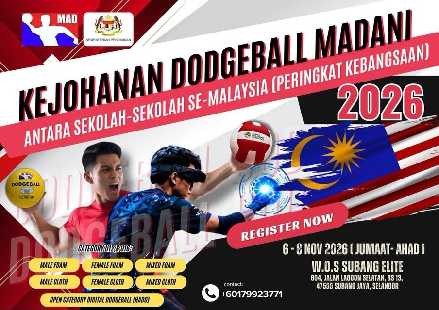 Kejohanan Dodgeball MADANI 2026: Diiktiraf Markah Merit PAJSK oleh KPM!