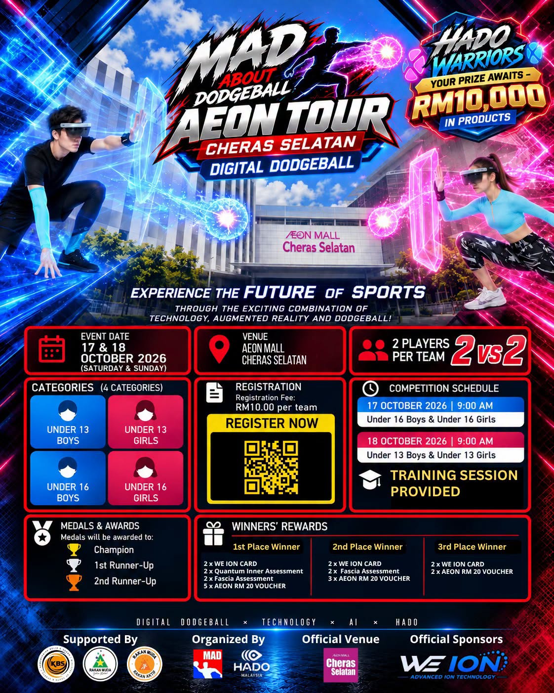 MAD About Dodgeball AEON Tour 2026 Cheras Selatan – Digital Dodgeball (HADO) poster, 17 & 18 October 2026