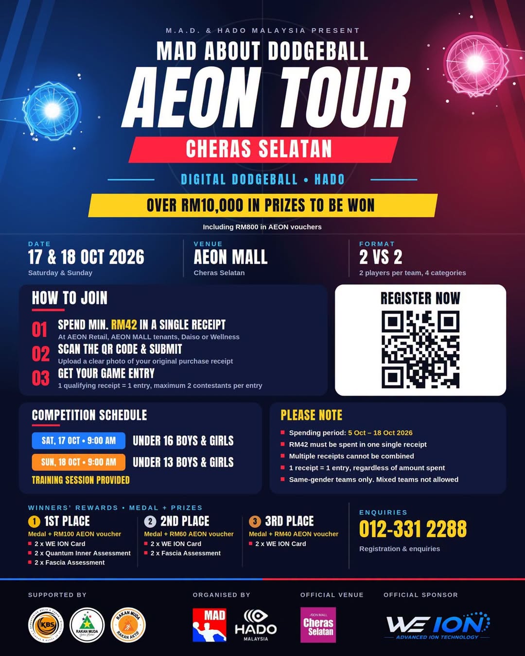 MAD About Dodgeball AEON Tour Cheras Selatan – Digital Dodgeball (HADO), 17 & 18 October 2026
