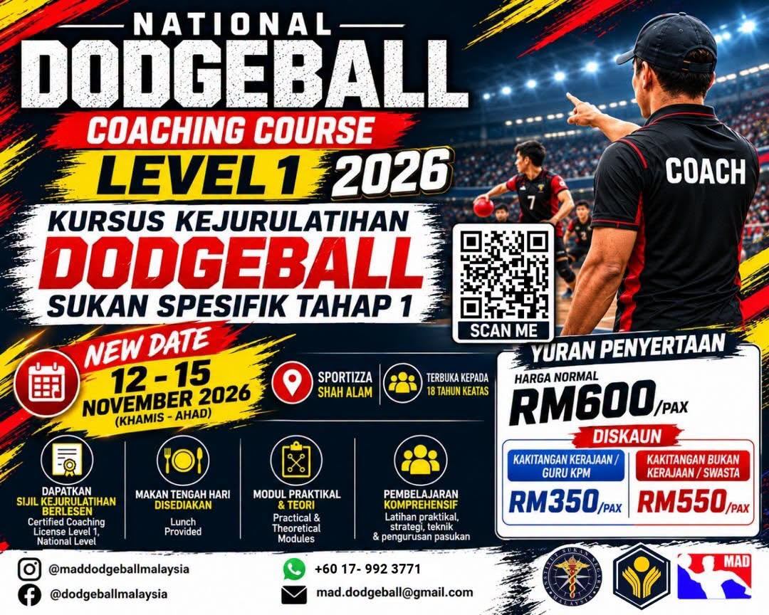 National Dodgeball Coaching Course Level 1 2026: Pendaftaran Masih Dibuka!