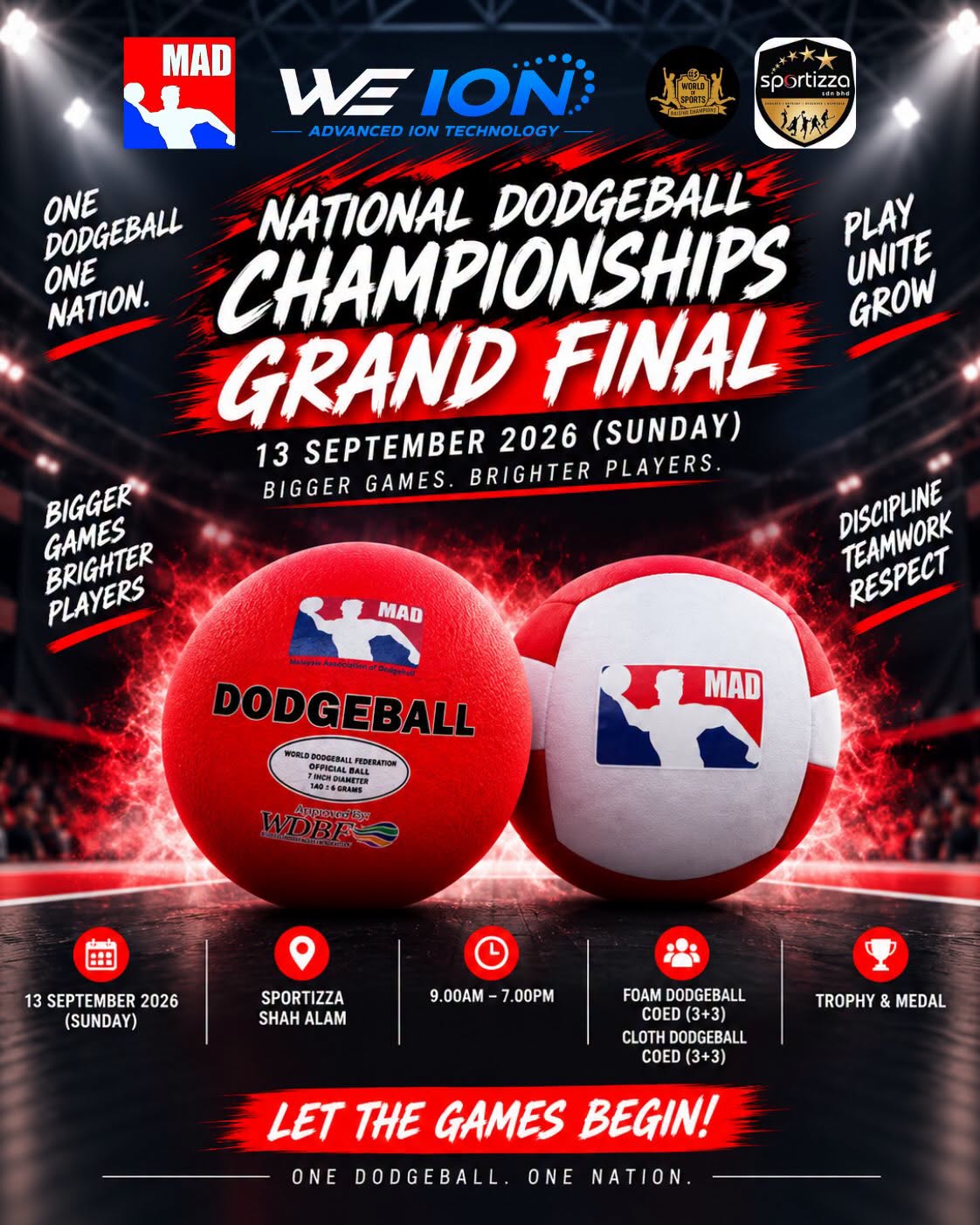 National Dodgeball Championships Grand Final – Day 2, 13 September 2026, Sportizza Shah Alam